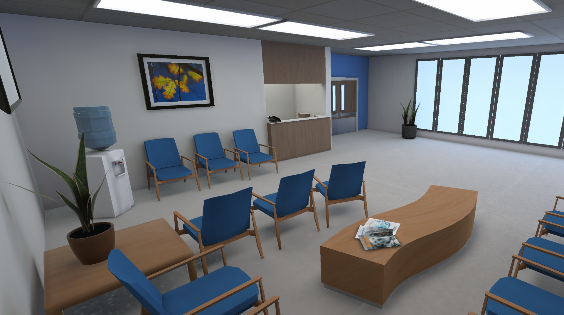Hospital waiting room VR environment